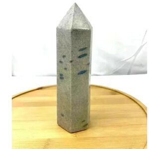 Blue Manganese Obelisk Point Tower 7 1/4" Natural Healing Quartz Crystal 843g